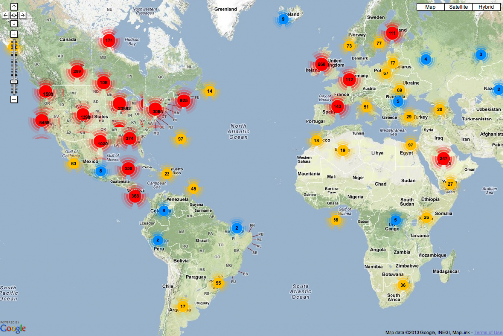 Listener map Network Week Hotspots